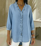 Lucía | Blusa denim fluida con cuello en V