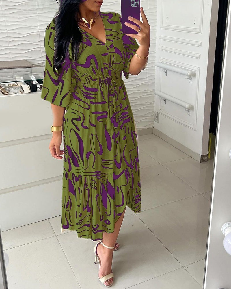 Lori - Swirl Design Chic Elegant Dress
