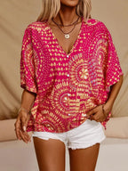 NEW - V-neck resort style batwing sleeve top
