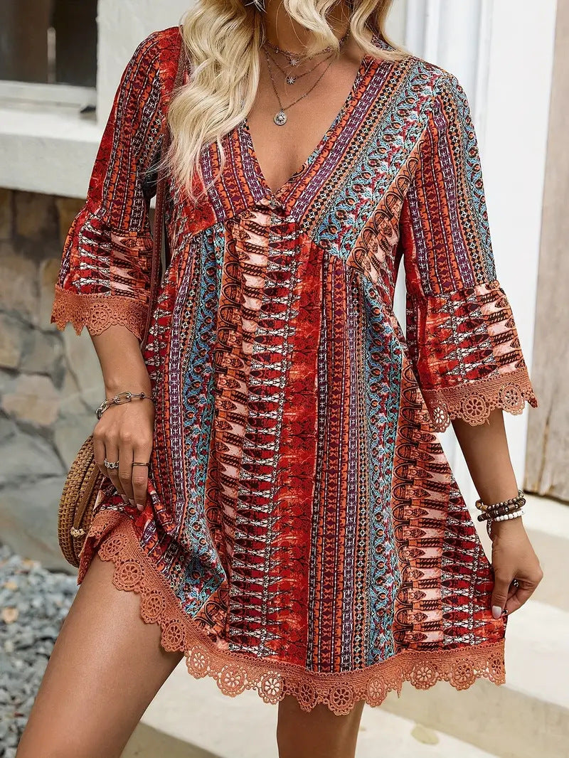 Vestido mini con cordones Desert Boho Muse