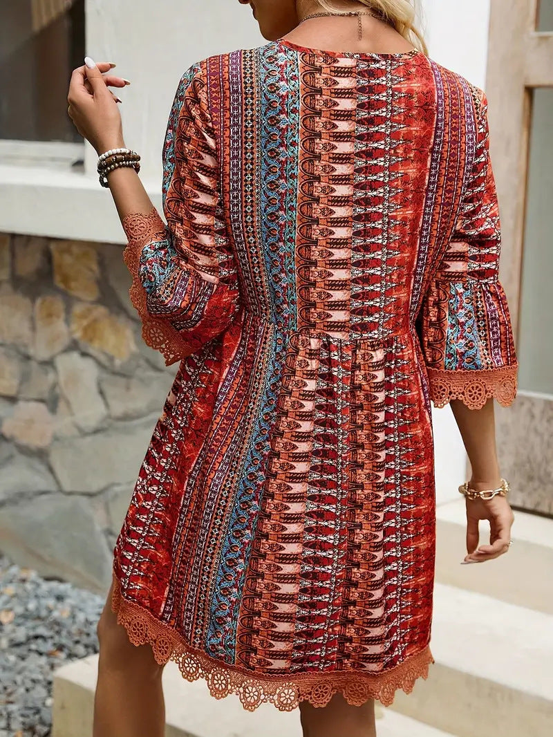 Vestido mini con cordones Desert Boho Muse