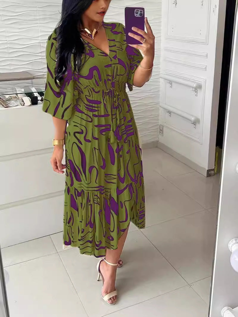 Lori - Swirl Design Chic Elegant Dress
