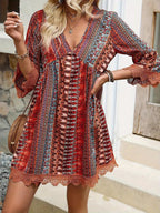Vestido mini con cordones Desert Boho Muse