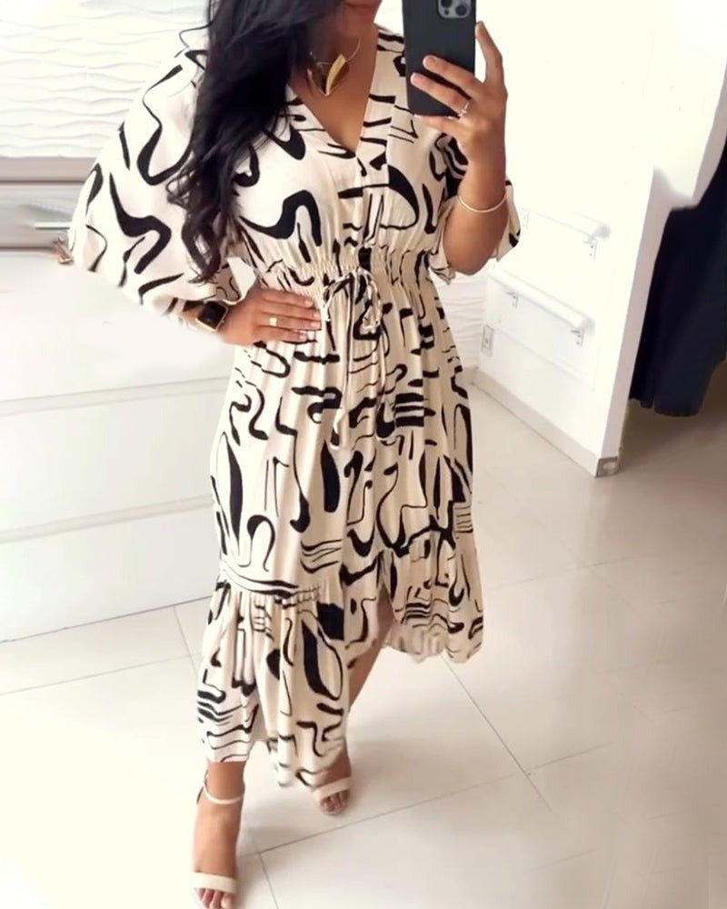 Lori - Swirl Design Chic Elegant Dress