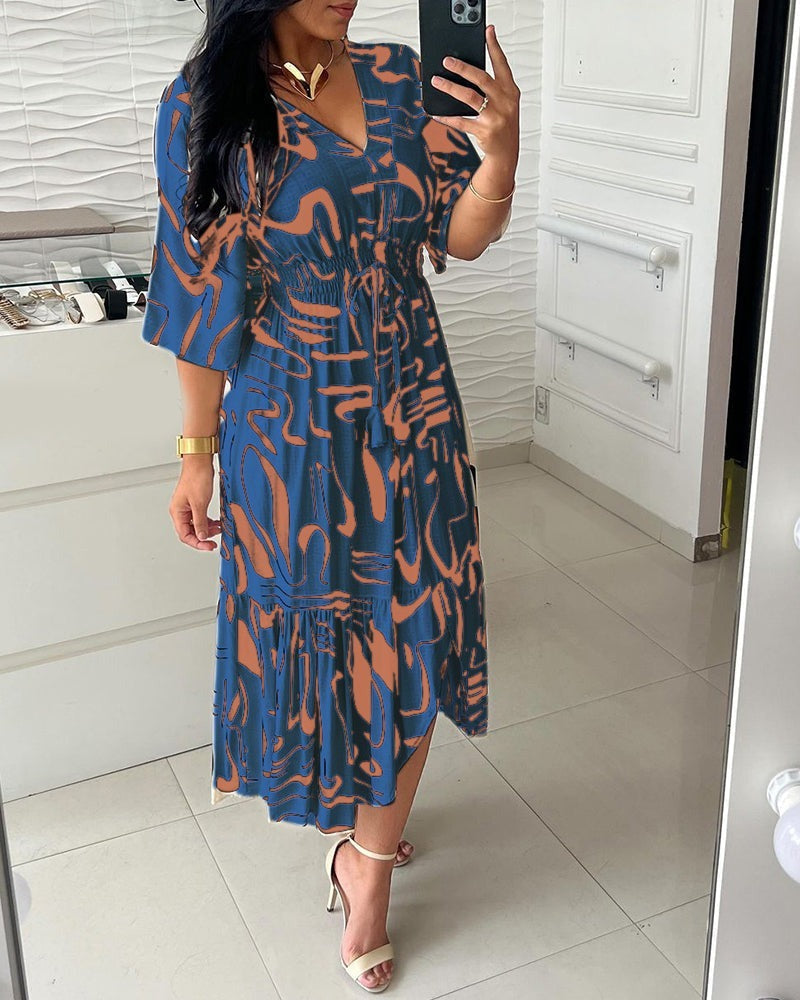 Lori - Swirl Design Chic Elegant Dress