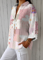 Fanny | Blusa de margaritas con patchwork